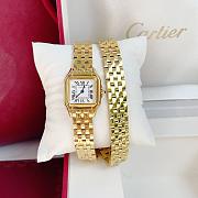 Panthere De Cartier Watch Doulbe Chain Small Model Yellow Gold 22x30mm - 1