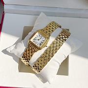 Panthere De Cartier Watch Doulbe Chain Small Model Yellow Gold 22x30mm - 2