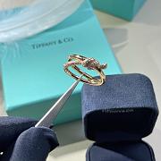 Tiffany Knot Double Row Ring in Yellow Gold with Diamonds - 1