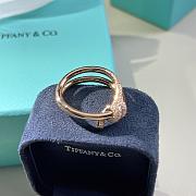 Tiffany Knot Double Row Ring in Rose Gold with Diamonds - 2