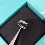Tiffany Knot Double Row Ring in White Gold with Diamonds - 2