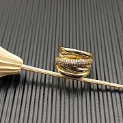 David Yurman Pave Crossover Five Row Ring 18k Yellow Gold With Diamonds 17.7mm - 5