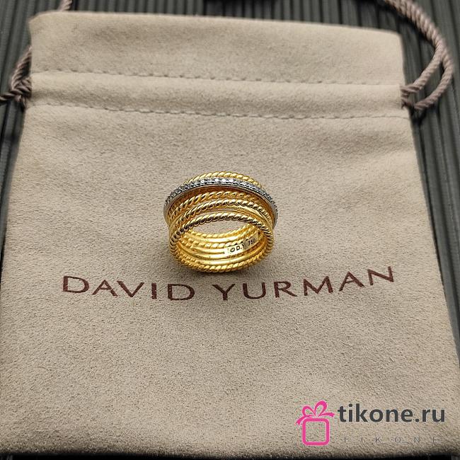 David Yurman Crossover Ring 18k Yellow Gold With Diamonds 12mm - 1