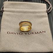 David Yurman Crossover Ring 18k Yellow Gold With Diamonds 12mm - 6