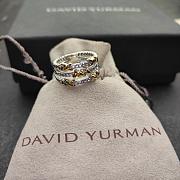 David Yurman Petite Helena Wrap Three Row Ring Sterling Silver With 18k Yellow Gold And Diamonds 12mm - 6