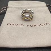 David Yurman Petite Helena Wrap Three Row Ring Sterling Silver With 18k Yellow Gold And Diamonds 12mm - 4