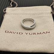David Yurman Crossover Band Ring Sterling Silver With Diamonds 5.3mm - 3