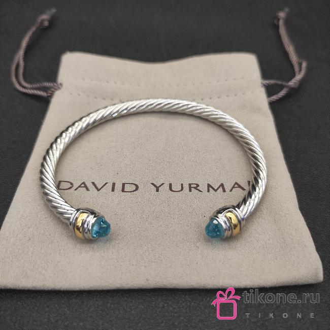 David Yurman Cable Teen Bracelet in Sterling Silver with 14K Yellow Gold 4mm  - 1