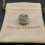 David Yurman Crossover Five Row Ring Sterling Silver With Diamonds 17.5mm - 1