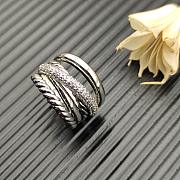David Yurman Crossover Five Row Ring Sterling Silver With Diamonds 17.5mm - 6