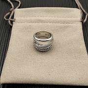 David Yurman Crossover Five Row Ring Sterling Silver With Diamonds 17.5mm - 5