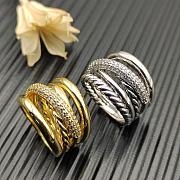 David Yurman Crossover Five Row Ring Sterling Silver With Diamonds 17.5mm - 2