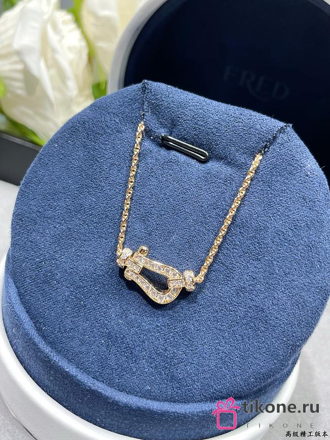 Fred Force 10 Necklace Medium Model 18k Yellow Gold And Diamonds 7B0233 - 1