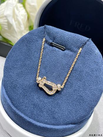 Fred Force 10 Necklace Medium Model 18k Yellow Gold And Diamonds 7B0233