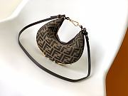 Fendi Fendigraphy Mini Brown FF Jacquard Fabric Mini Bag - 20x13x7.5cm - 5