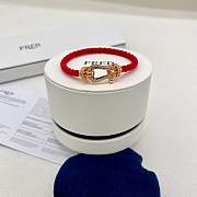 Fred Force 10 Bracelet 18k Yellow Gold and Diamonds Large Model Red - 1
