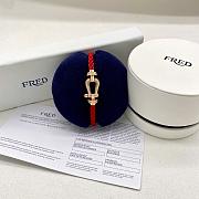 Fred Force 10 Bracelet 18k Yellow Gold and Diamonds Large Model Red - 4