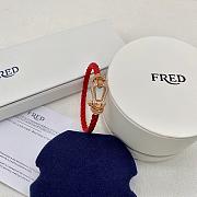 Fred Force 10 Bracelet 18k Yellow Gold and Diamonds Large Model Red - 5