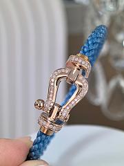 Fred Force 10 Bracelet 18k Rose Gold and Diamonds Large Model Blue - 5