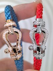 Fred Force 10 Bracelet 18k Rose Gold and Diamonds Large Model Blue - 4