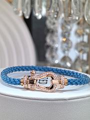 Fred Force 10 Bracelet 18k Rose Gold and Diamonds Large Model Blue - 3