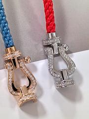 Fred Force 10 Bracelet 18k Rose Gold and Diamonds Large Model Blue - 2