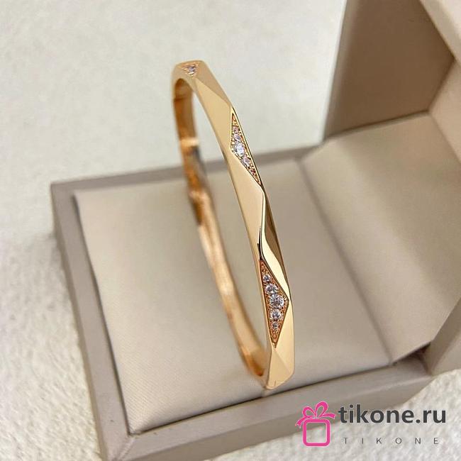 Laurence Graff Signature Faceted Pave Diamond Bangle Rose Gold RGB695 - 1