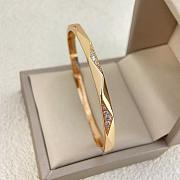 Laurence Graff Signature Faceted Pave Diamond Bangle Rose Gold RGB695 - 1
