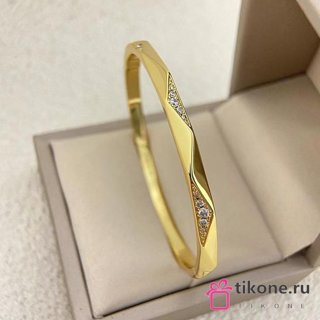 Laurence Graff Signature Faceted Pave Diamond Bangle Yellow Gold RGB696 - 1