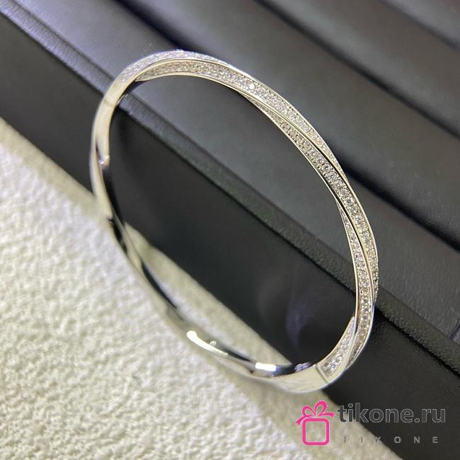 Graff Spiral Pave Diamond Bangle White Gold RGB351S - 1