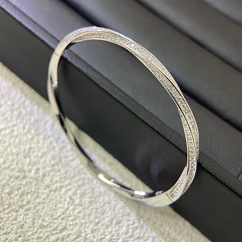 Graff Spiral Pave Diamond Bangle White Gold RGB351S