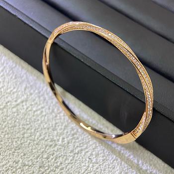 Graff Spiral Pave Diamond Bangle Rose Gold RGB349