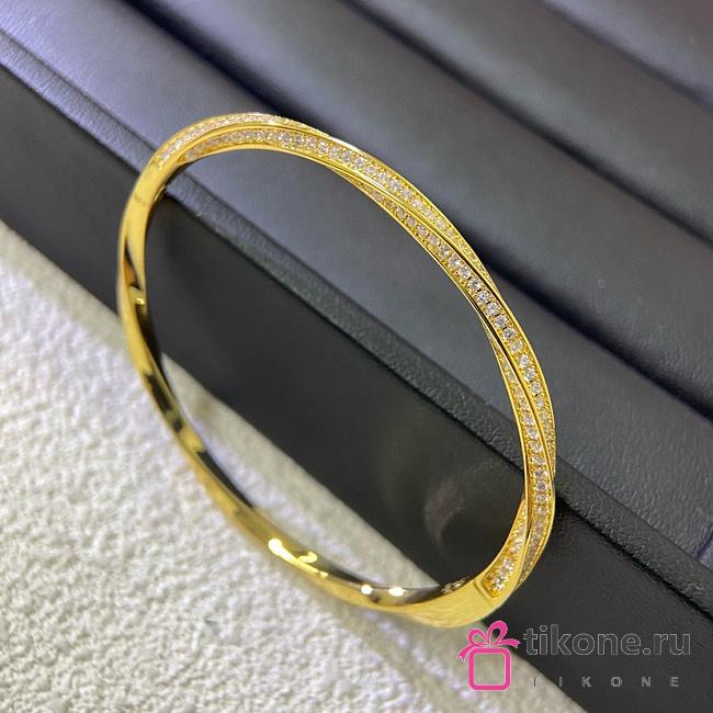 Graff Spiral Pave Diamond Bangle Yellow Gold RGB448S - 1