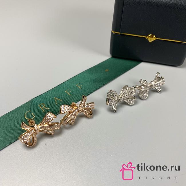 Graff Tilda’s Bow Classic Diamond Stud Earrings White/ Rose Gold - 1