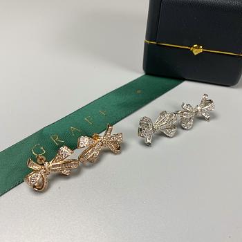 Graff Tilda’s Bow Classic Diamond Stud Earrings White/ Rose Gold