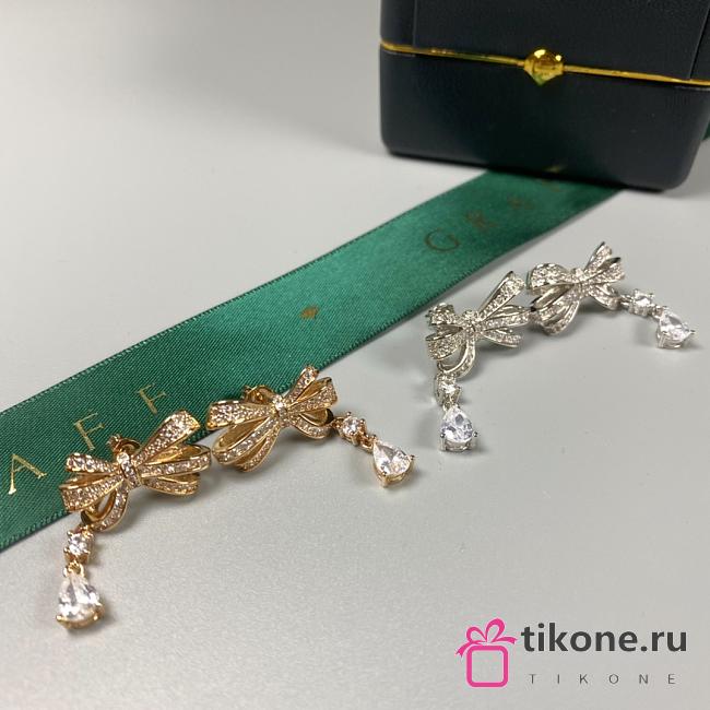 Graff Tilda’s Bow Classic Diamond Drop Earrings White/ Rose Gold - 1