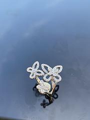 Graff Triple Butterfly Silhouette Diamond Ring White/ Rose Gold - 3