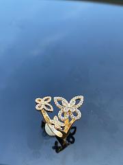 Graff Triple Butterfly Silhouette Diamond Ring White/ Rose Gold - 4