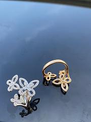 Graff Triple Butterfly Silhouette Diamond Ring White/ Rose Gold - 5