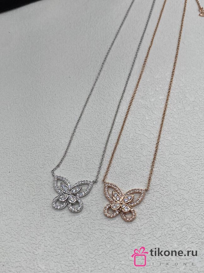 Graff Triple Butterfly Silhouette Diamond Pendant White/ Rose Gold - 1