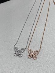 Graff Triple Butterfly Silhouette Diamond Pendant White/ Rose Gold - 6