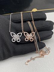 Graff Triple Butterfly Silhouette Diamond Pendant White/ Rose Gold - 5