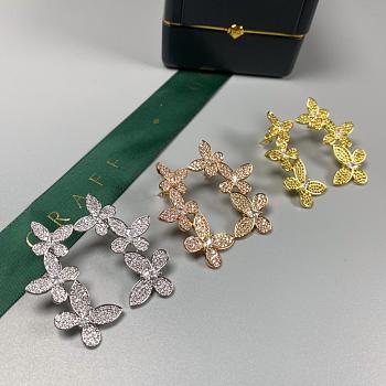 Graff Triple Pave Butterfly Diamond Drop Earrings