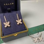 Graff Pave Butterfly Diamond Drop Earrings White/ Rose Gold - 3