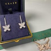 Graff Pave Butterfly Diamond Drop Earrings White/ Rose Gold - 2