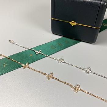 Graff Pave Butterfly Diamond Petite Bracelet White/ Rose Gold