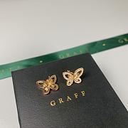 Graff Butterfly Silhouette Diamond Mini Stud Earrings White/ Rose Gold - 5