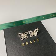 Graff Butterfly Silhouette Diamond Mini Stud Earrings White/ Rose Gold - 4