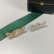 Graff Butterfly Silhouette Diamond Mini Stud Earrings White/ Rose Gold - 3