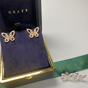 Graff Butterfly Silhouette Diamond Mini Stud Earrings White/ Rose Gold - 2